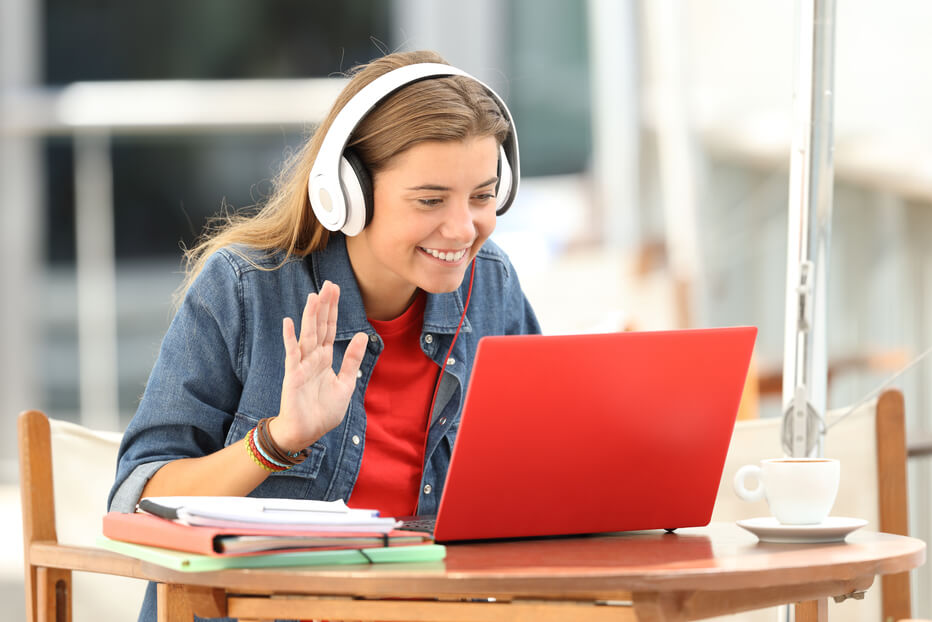 internet user on video call